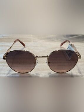 a new day Gold Frame Sunglasses with Brown Gradient Lenses and Pink Temple Tips